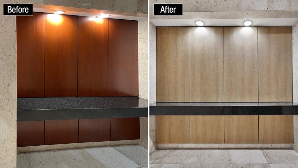 Radice Corporate Center Before and after Lobby Renovation